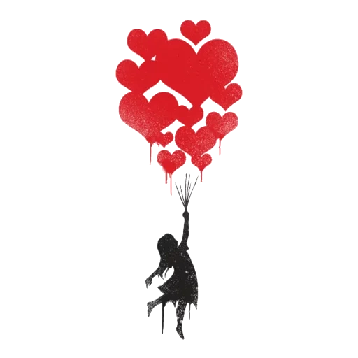 banksy flying galloon, la silueta de una mujer con bolas, dibujo día de amor, la silueta de una persona con bolas, insanln aglrlasmasl xeyirdimi