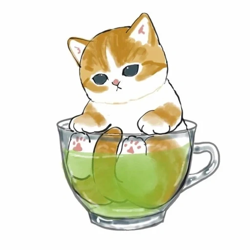 mofu sand cats, ilustração de um gato, desenhos de gato fofos, desenhos fofos de gado, desenhos de animais são fofos