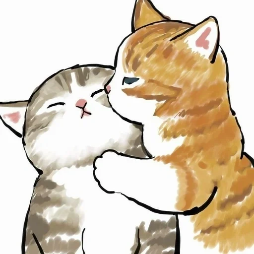 кошка, mofu sand котики, иллюстрация кошка, котенок иллюстрация, рисунки милых котиков