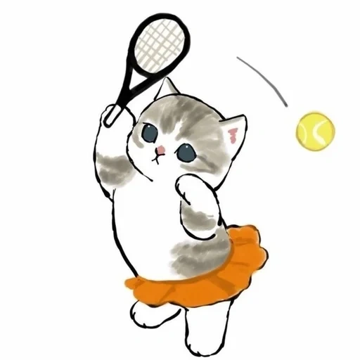 chat, chat, tennis de jeu, sport de tennis, jouer au tennis