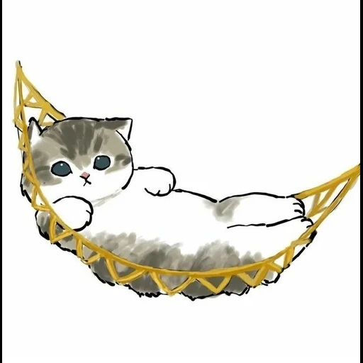 gato, focas, lindo sello, gato ilustrado, patrón de cóctel favorito de gato blanco
