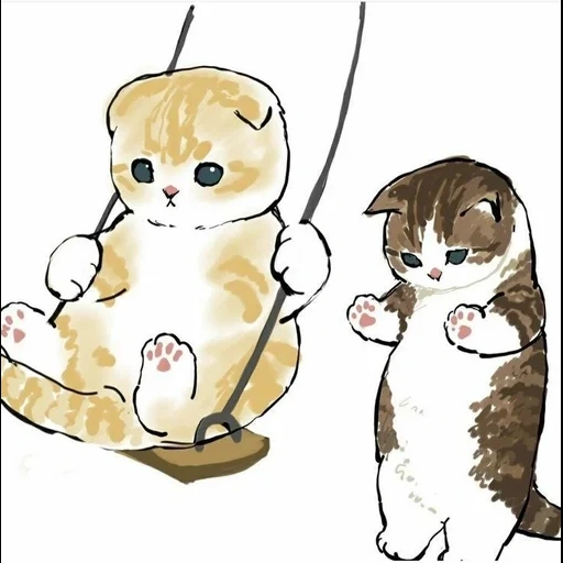 mofusa, arte felino, morfort 3, patrón de gato lindo, hermosa imagen de sello