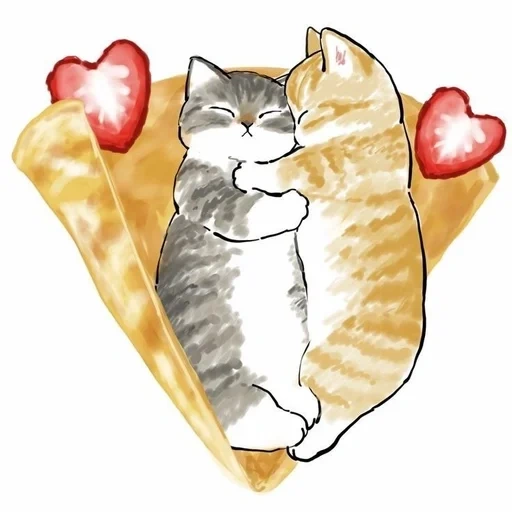 focas, gato de panqueque, diagrama de sello, gato ilustrado, patrón de gato lindo