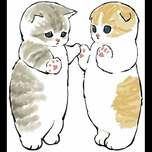 focas de mov, diagrama de sello, gato ilustrado, patrón de gato lindo, hermosa imagen de sello