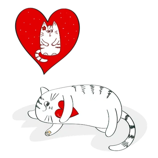 стикеры любовь, день святого валентина, кот с сердцем, с днем святого валентина котики, рисунок валентинки