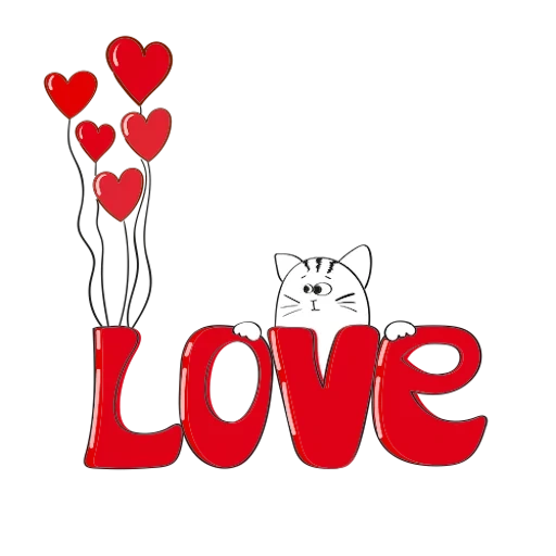стикер love, happy valentine's day my love, love cat надписи, стикер люблю, валентинки милые