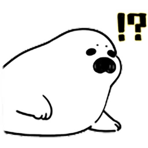 sello, foca blanca, dibujo de focas, sello de una plantilla, sello de un gato de mar