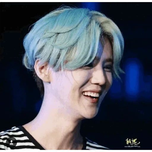 luhan, shuga bts, luhan blaues haar, luhan blaues haar, luhan exo blaues haar