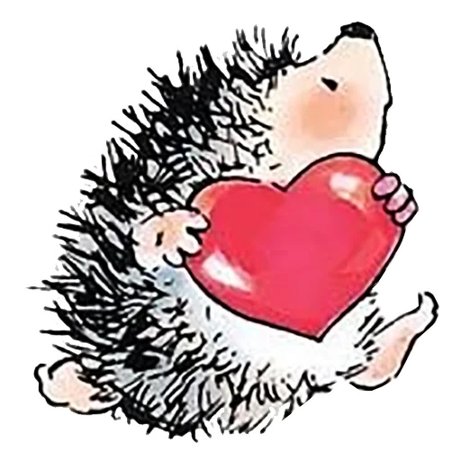 patrón de erizo, corazón de erizo, hedgehog en el amor, patrón de erizo lindo, oso erizo del día de san valentín