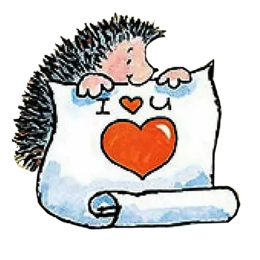 picture hedgehog, riccio innamorato, hedgehogs disegni carini, dolce cuore riccio, il riccio è carino cartone animato
