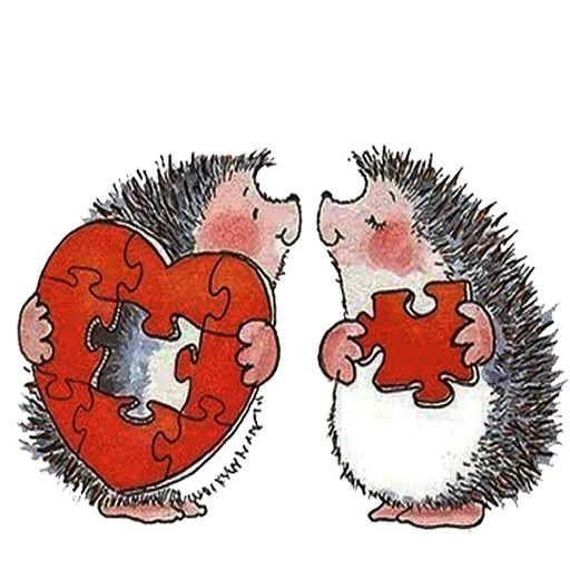 caro riccio, hedgehog a heart, riccio innamorato, combattere i ricci, illustrazioni negli amanti innamorati dei ricci