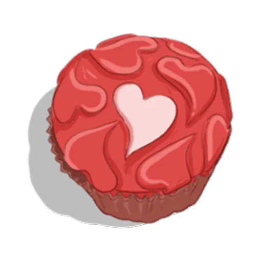 amore, emoji, un simbolo di amore, cupcakes di cuori