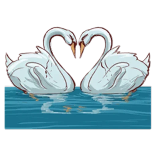 любовь, знак любви, лебеди пара, рисунок влюбленных лебедей, лебеди свадебные мультяшные
