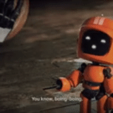 roboter, roboter, der roboter ist süß, der roboter geht, orangefarbener roboter