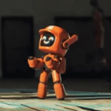 robot, the robot is cute, robot robot, orange cartoon robot, love robot orange robot
