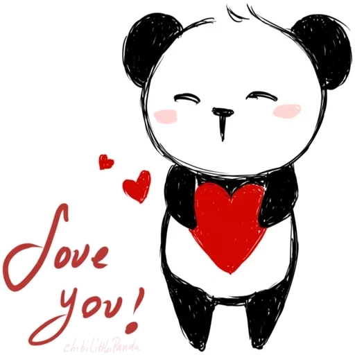панды милые, панда сердечком, панда милая рисунок, рисунки панды милые, принт панда сердечком