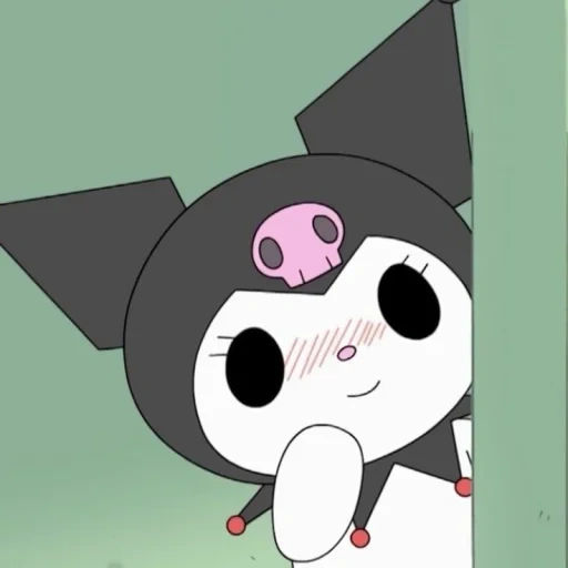 kuromi, animación linda, gatito de arroz negro, foto graciosa de arroz negro, mymelody hello kitty