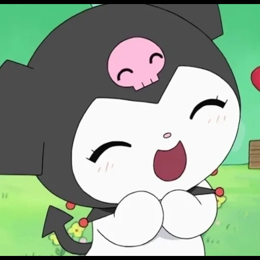 arroz preto, animação é fofa, kuromi sanrio, my melody kuromi, hello kitti kuromi