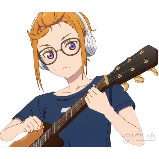 figura, animação de guitarra, imagem de anime, pingzeyu uma guitarra, arte de guitarra pingzeyu