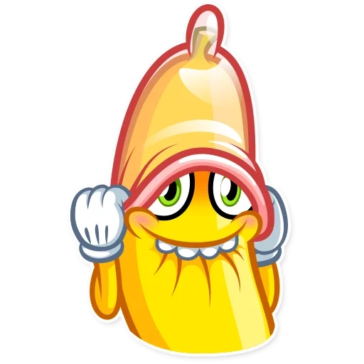 banane, emoji, banane, ein kondom am kopf