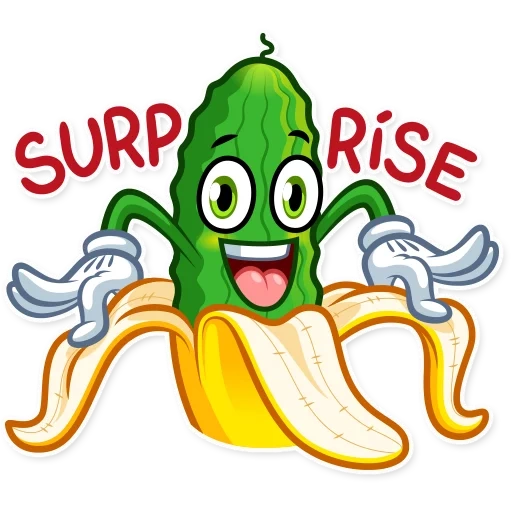 banana, bananas, funny cucumber, cheerful corn, green pepper