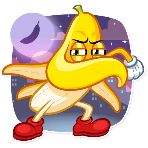 банан, смешной банан, банан иллюстрация, злой банан мультяшный, герои мультфильмов бананом