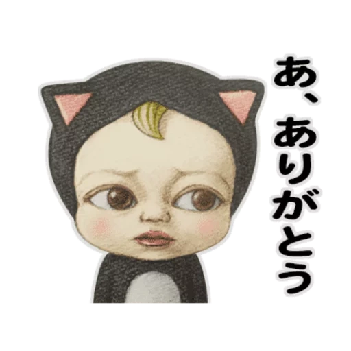 a toy, sadayuki, character, chinese characters, woman cat emoji