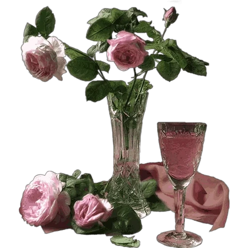 розовые розы, роза кустовая, розы натюрморт, искусственные розы, розы вазе прозрачном фоне