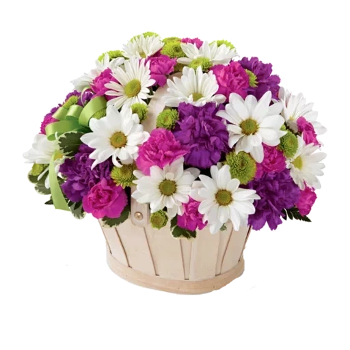 цветы корзина, корзина цветов, букет хризантем, цветочный букет, кустовые хризантемы