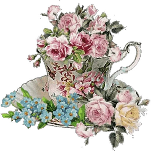 винтаж цветы, винтажные цветы, винтажные цветы вазе, винтажные чашки цветами, чайные распечатки декупажа