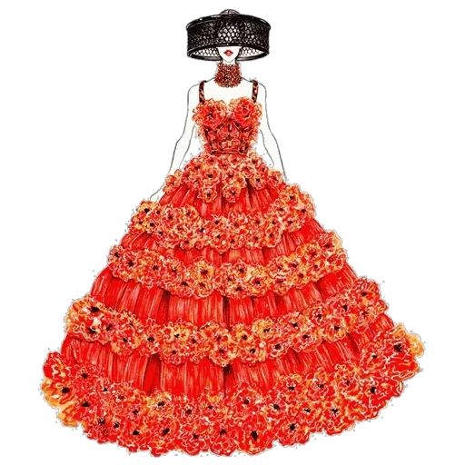 мода платья, модные платья, кукла красном платье, красивые платья кукол, рисунок платья мода красное