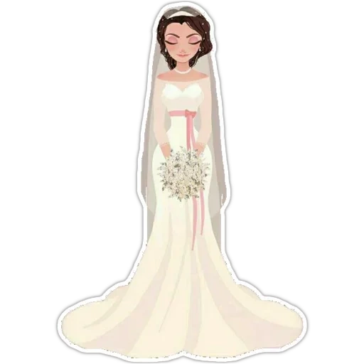 девушка, свадебная мода, рисунок невесты, красивая невеста, невеста иллюстрация