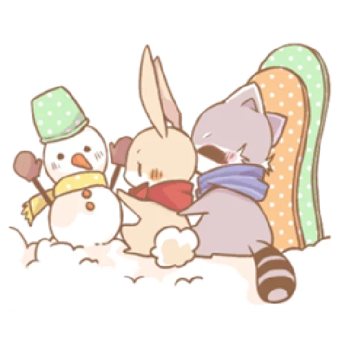аниме, милый кролик, snail s house, милые животные, милые рисунки кроликов
