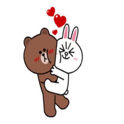 bear and rabbit, love of bear and rabbit, a kisser's hug, lover rabbit bear, love animation