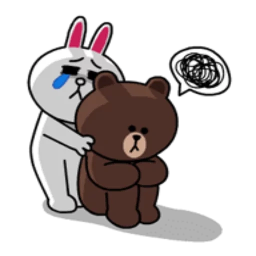 cony brown, garis coklat, line friends, line cony and brown