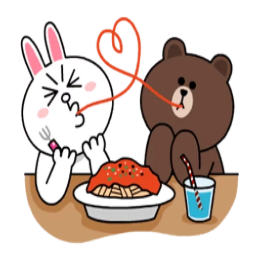 мишка зайка, cony and brown, мишка заяц любовь, cony and brown ссора, cocoa and line friends