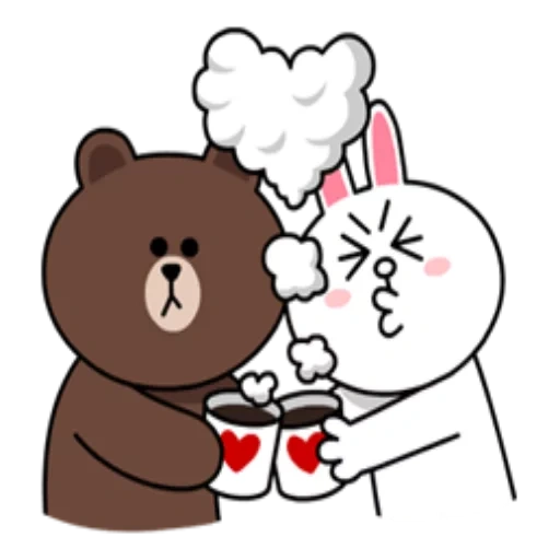 line браун, brown cony, мишка зайка, мишка зайка любовь, line cony and brown
