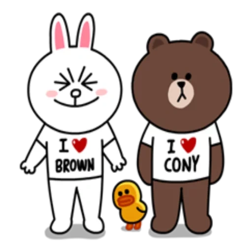 line, cony, line friends, bear brown line, line cony and brown