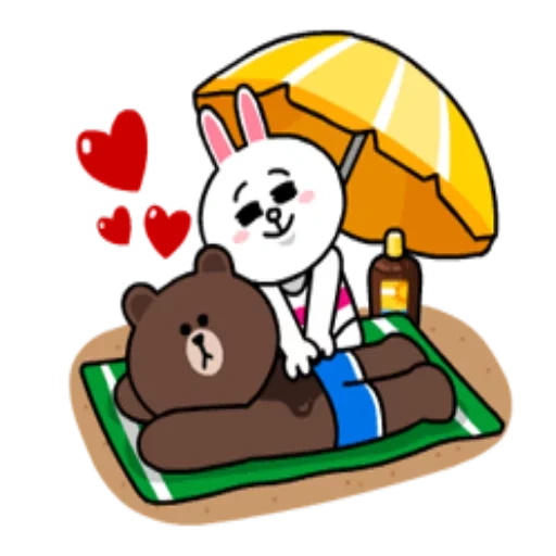 cony brown, ligne brun, filer les amis, gifs de lapin d'ours, bunny cony bear brown