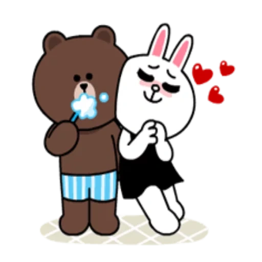 cony, cony brown, brown cony, line friends, love of bear and rabbit
