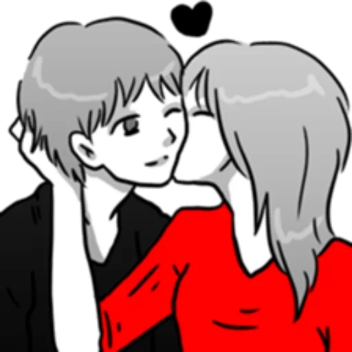 аниме, рисунок, manga couple, couple in love, рисования аниме