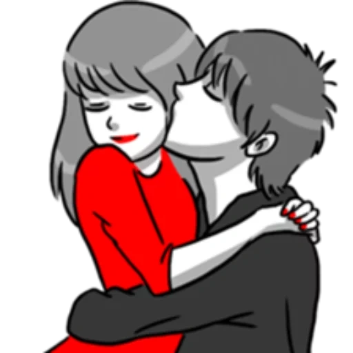 chica, manga couple, caroline comics, couple in love, animación gratuita del amante