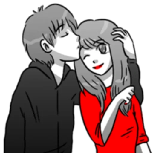 рисунок, manga couple, каролина манга, couple in love, манга персонажи