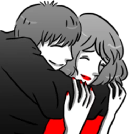 figura, manga couple, couple in love, personajes cómicos, animación gratuita del amante
