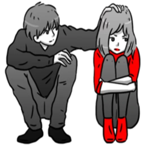 рисунок, couples, manga couple, couple in love, аниме парень девушка дружба