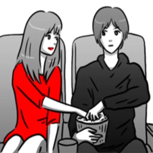 рисунок, общение, отношения, пара манга, manga couple