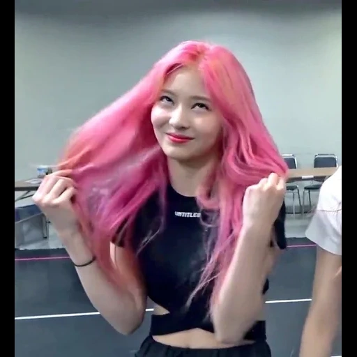 girl, asian girls, rose blackpink smile, beautiful asian girl, idol pink girl hair