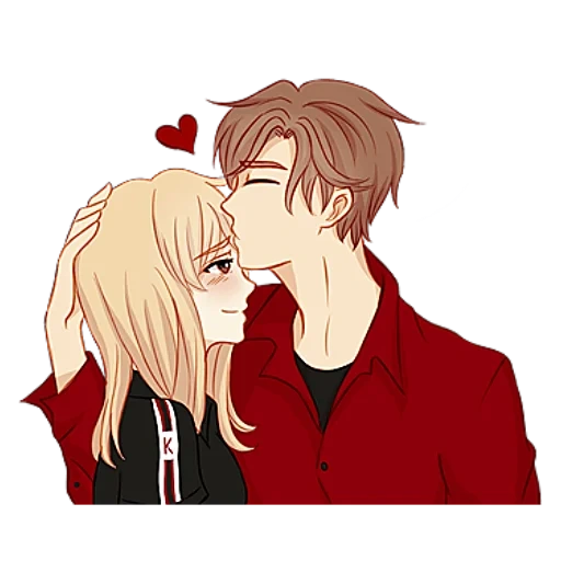 cinta, gambar, ciuman anime