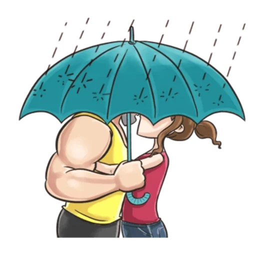 umbrella cartoon, man with an umbrella, cartoon umbrella