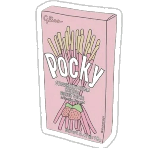 autocollants roses tumbbler, bâtons de poche rose, bâton pocky strawberry 45 gr, pocky wands, bâtons de poche sur un fond transparent